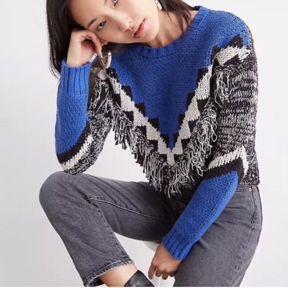 Anthropologie Fringed Sweater XS